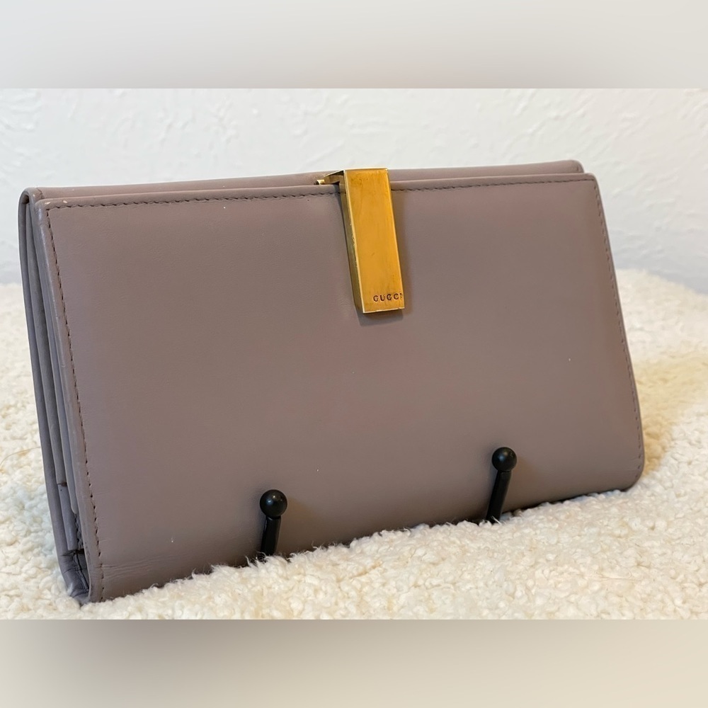 Gucci Dusty Purple Leather Long Wallet